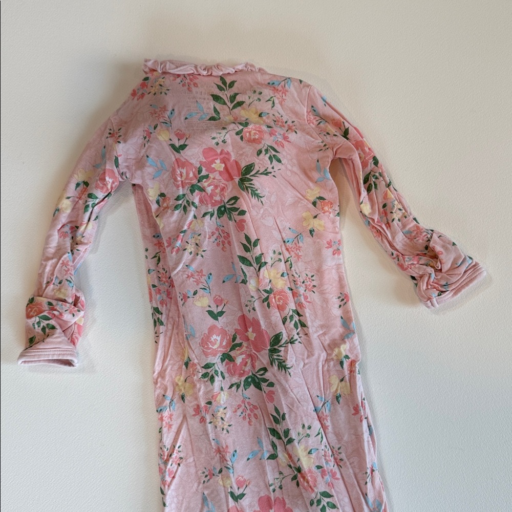 Pink Floral Kids Pajamas Romper - Soft Cotton - Picture 4 of 7